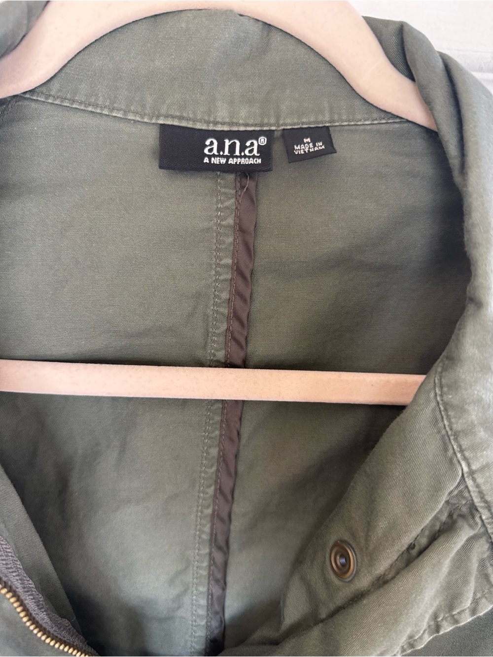 a.n.a Olive Green Utility Jacket with Drawstring Waist - Picture 3 of 3